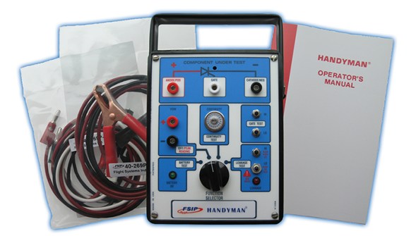 Handyman, FSIP, SCR, tester, voltmeter, component, forklift, lift truck, pallet jack, contactor, suppressor, snubber, test equipment, troubleshoot, silicon controlled rectifiers, diodes, capacitors, transistors, contactor drivers, snubbers, suppressors